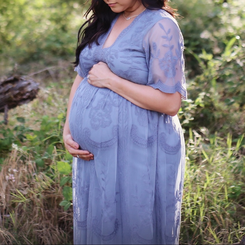 Pinkblush Lace Overlay Maternity Dress